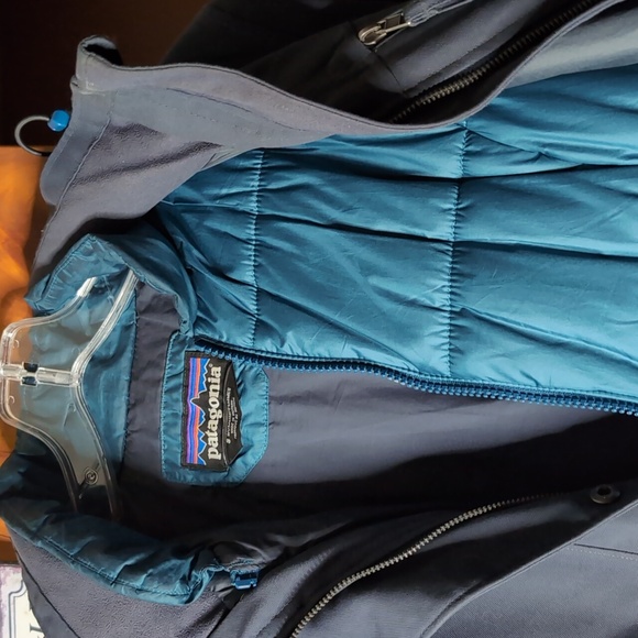 PATAGONIA* women's sz S 3 in 1 lined Parka zip/snap front zip in/out lining hood - Picture 9 of 17